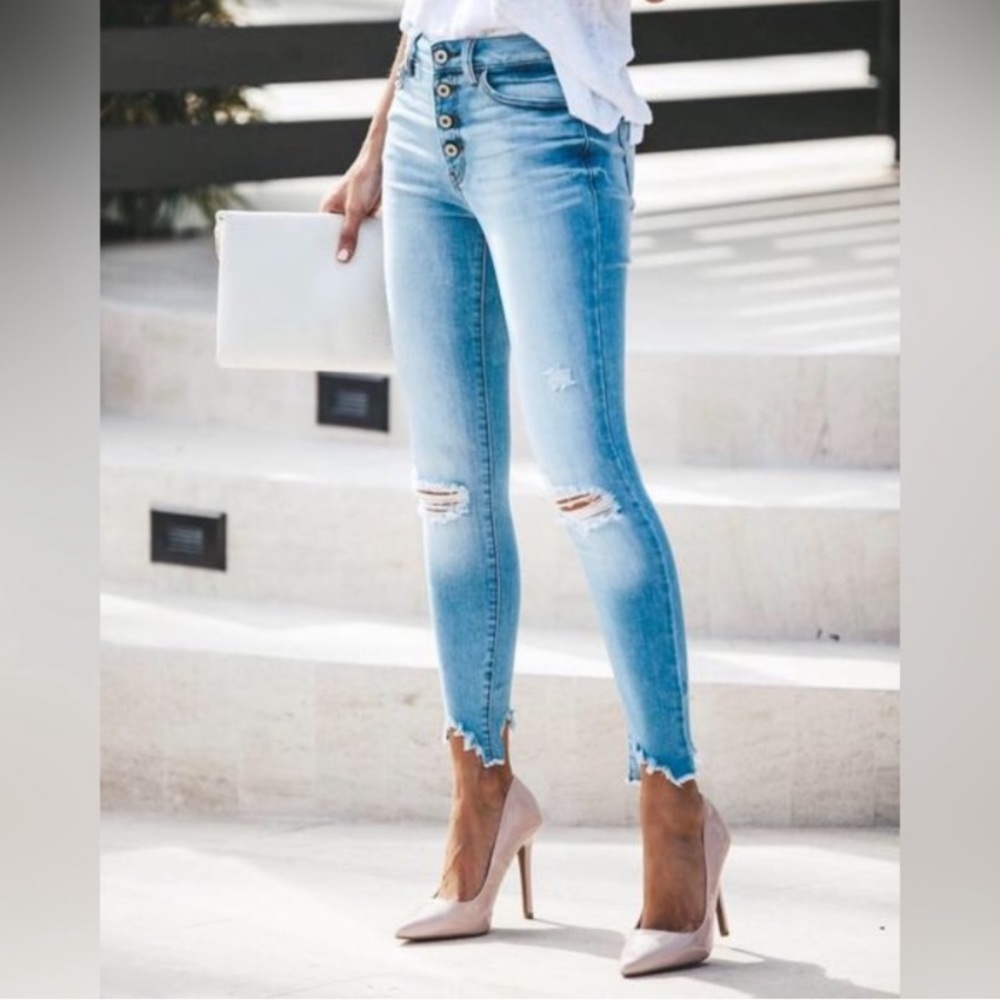 KanCan Charlotte Button Front Destroy Skinny 27/7